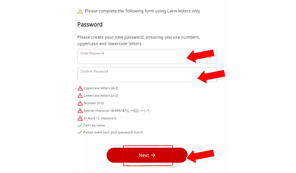 Thiết lập mật khẩu và đăng nhập tài khoản