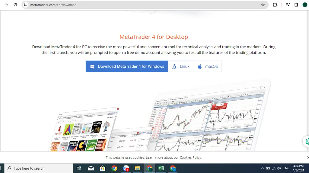 Chọn mục tương ứng với hệ điều hành máy tính để tải Metatrader 4